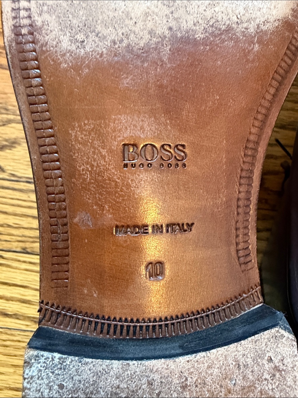 Hugo Boss Brown Leather Dress Shoes Size 10 Excellent Condition Worn 3 times - Picture 9 of 10